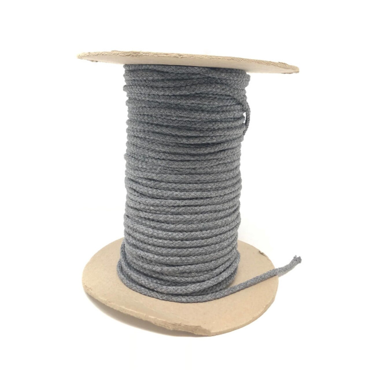 1/2 Inch Round Drawstring Cord Soft Grey Sold by the Yard
